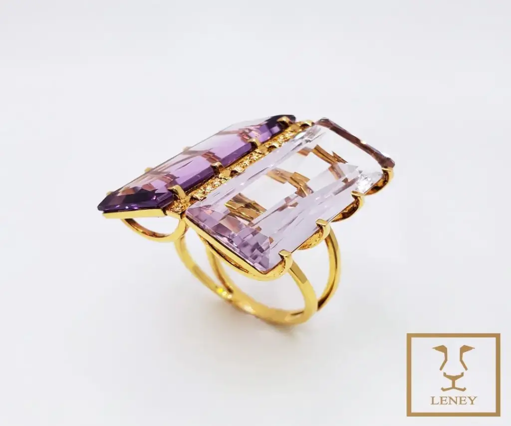 ANILLO AMATISTA DOBLE