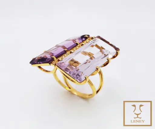 ANILLO AMATISTA DOBLE